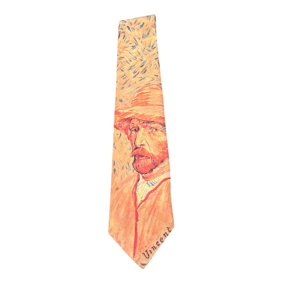 Van Gogh Self Portrait Necktie Ralph Marlin Art History Vintage 1990s